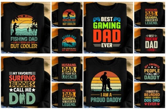 Dad Father's Day T-Shirt Design Bundle