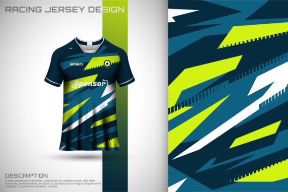 Dynamic Visuals: Green Abstract Sports Jersey Design