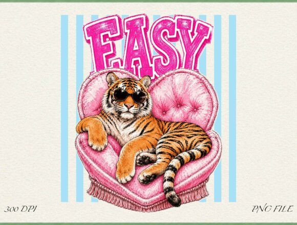 Easy Tiger Pink Chair PNG: A Vibrant Design Asset