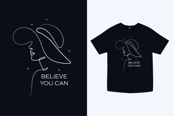 Modern Woman-Lined T-Shirt Design for Creative Branding