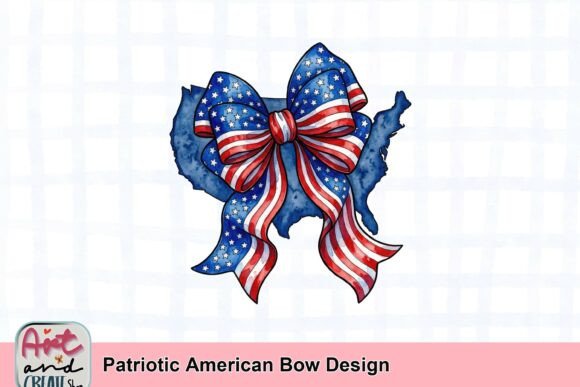 Patriotic American Bow Design: A Graphic Design Asset