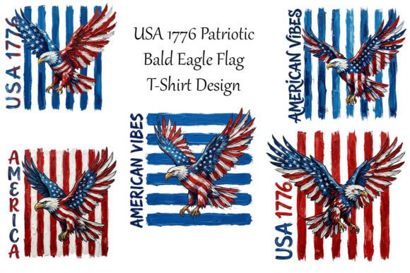 Patriotic Bald Eagle Sublimations Design: Capture American Spirit