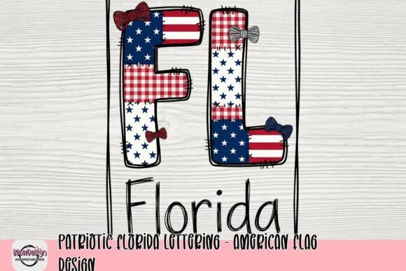 Patriotic Florida Lettering: A Unique American Flag Design
