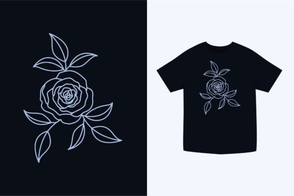 Rose Linear Boho Flowers T-Shirt Design: A Fresh Graphic Asset