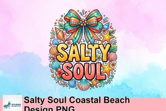 Salty Soul Coastal Beach Design PNG: A Vibrant Creative Asset
