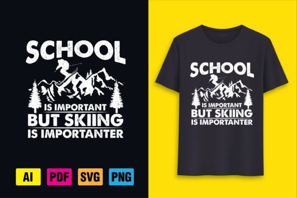 Skiing T-Shirt Design: Creative Assets for Modern Branding